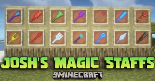 Josh's Magic Staffs Mod (1.21.5, 1.20.1) – 16 Elemental Staffs With Unique Powers