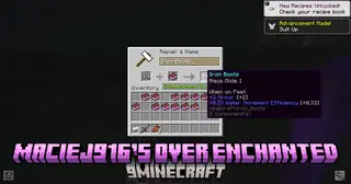 Maciej916's Over Enchanted Mod (1.21.5, 1.21.1) – Sword Glows, Boots Jump Twice