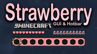 Strawberry GUI – Hot Bar Resource Pack (1.21.1, 1.20.1) – Texture Pack