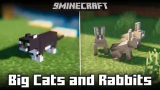 Big Cats and Rabbits Mod (1.21.4, 1.21) – Scales Up Cats & Rabbits