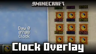 Clock Overlay Mod (1.21.1, 1.20.1) – Clocks Display The In-Game Time