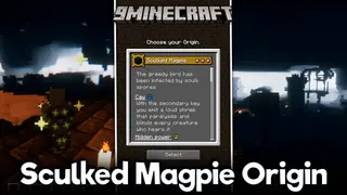 Sculked Magpie Origin Mod (1.20.6, 1.20.1) – Sculk Themed Origin Expansion
