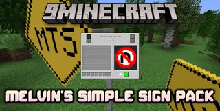 Melvin's Simple Sign Pack Mod (1.12.2) – Special Signs from Road Stuff