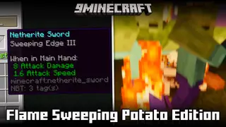 Flame Sweeping Potato Edition Mod (1.20.1, 1.19.4) – Combined Sword Attack!