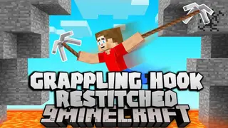 Grappling Hook Restitched Mod (1.20.4, 1.20.1) – Get Around Large Builds