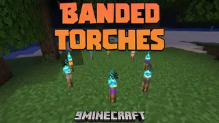 Banded Torches Mod (1.20.4, 1.20.1) – Colourful Torch Variants