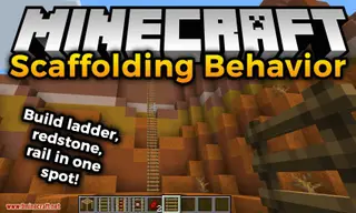 Scaffolding Behavior Mod (1.20.1, 1.19.4) – Ladder, Redstone, Rail in One Spot