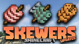Skewers Updated Mod (1.19.2, 1.18.2) – Easier Way to Eat Food