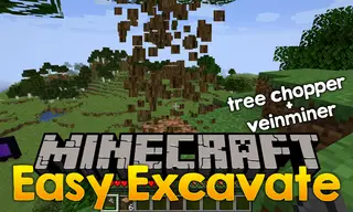 EasyExcavate Mod 1.14.3, 1.14.2 (VeinMiner + OreExcavator)