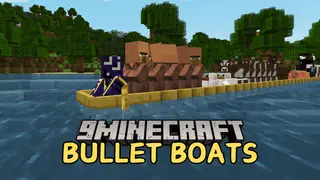 Bullets Boats Mod (1.21.1, 1.20.1) – Larger and Longer Boats
