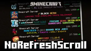 No Refresh Scroll Mod (26.2, 1.20.1) – Prevents The Server List From Scrolling Up When Refreshing
