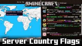 Server Country Flags Mod (26.1.2, 1.20.1) -Server Location Viewer & Map Display