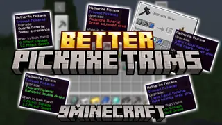 Better Pickaxe Trims Mod (26.1.2, 1.20.1) – New Trims Smithing Template To Personalize Pickaxes