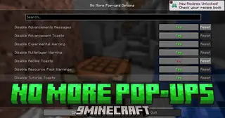 No More Pop-Ups Mod (26.2, 1.20.1) – Clean UI Without Warnings