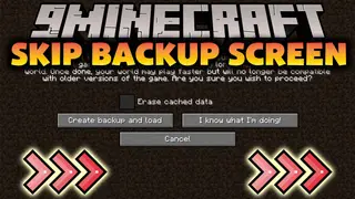 Skip Backup Screen Mod (1.21.11, 1.20.1) – I Know What I'm Doing