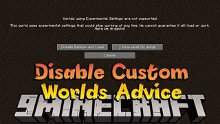 Disable Custom Worlds Advice Mod (26.1.2, 1.20.1) – No More Annoying Message