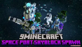 Space Port SkyBlock Spawn Map (26.2, 1.20.1) – Astronaut’s Frontier