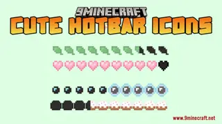 Cute Hotbar Icons Resource Pack (1.21.11, 1.21.1) – Colorful Icons