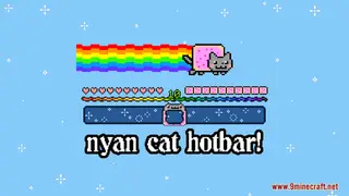 Luvstar's Nyan Cat Hotbar Resource Pack (1.21.11, 1.21.1) – Refreshing Your World With Rainbow Colors