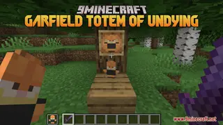 Garfield Totem of Undying Resource Pack (1.21.11, 1.21.1) – Comic Character In The Game