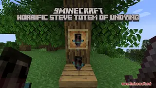 Horrific Steve Totem of Undying Resource Pack (1.21.11, 1.21.1) – Horrific Experience in Minecraft World