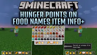 Hunger Points on Food Names Item Info+ Texture Pack (26.x, 1.21) – Food Stats At-a-glance