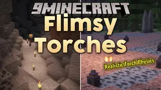Flimsy Torches Mod (1.21.1, 1.20.1) – Manage Light Sources As Torches Burn