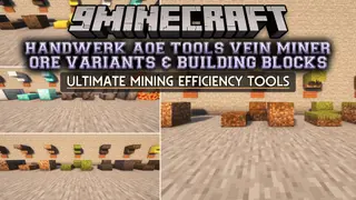 Handwerk AoE Tools Vein Miner Ore Variants & Building Blocks Mod (26.2, 1.20.1)