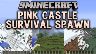 Pink Castle Survival Spawn Map (26.2, 1.20.1) – Rule Your Pastel Kingdom
