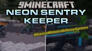 Neon Sentry Keeper Mod (1.20.1) – Defend Your Base with Cyborg Creeper Turrets