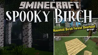 Spooky Birch Resource Pack (26.2, 1.20.1) – Creepy Birch Logs with Blinking Eyes