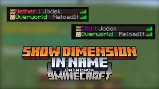 Show Dimension In Name Data Pack (26.2, 1.20.1) – Know Your Player's Location