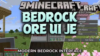 Bedrock Ore UI JE Resource Pack (26.2, 1.21.1) – Sleek Dark Menus Straight