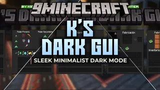 K's DARK GUI Resource Pack (1.21.11, 1.21.1) – Sleek Dark Mode Overhaul