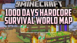 1000 Days Hardcore Survival World Map (26.x) – MCPE/Bedrock – Conquer 1000 Days!