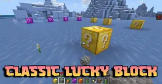 Classic Lucky Block Addon (26.x, 1.21) – MCPE/Bedrock Mod