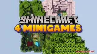 Four Minigames Map (26.2, 1.20.1) – FTB, PVP, Bedwars and Spleef!