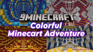 Colorful Minecart Adventure Map (26.2, 1.20.1) – Roller Coaster Ride