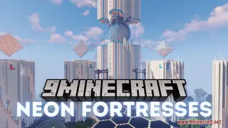 Neon Fortresses Map (26.2, 1.20.1) – Vibrant Mega Build