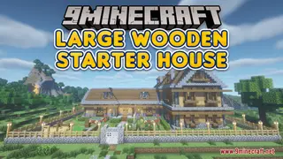 Large Wooden Starter House Map (26.2, 1.20.1) – House With Pond