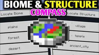 Biome and Structure Compass Addon (26.x, 1.21) – MCPE/Bedrock Mod