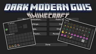Dark Modern GUIs Resource Pack (1.21.1, 1.20.1) – Texture Pack