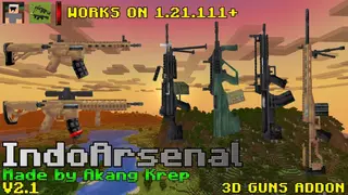 IndoArsenal Addon (26.x, 1.21) – MCPE/Bedrock 3D Guns Mod