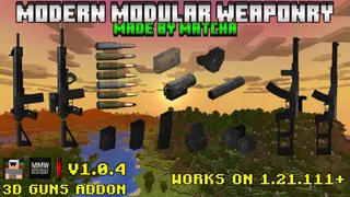 Modern Modular Weaponry Addon (26.x, 1.21) – 3D Guns Mod