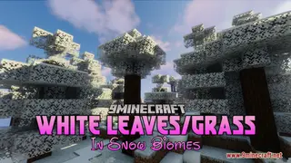 White Leaves/ Grass in Snow Biomes Resource Pack (1.21.1, 1.20.1) – Texture Pack