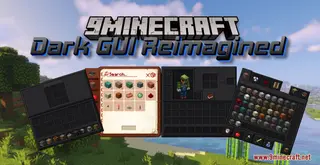 Dark GUI Reimagined Resource Pack (1.21.1, 1.20.1) – Texture Pack