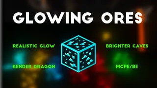 Glowing Ores Texture Pack (26.x, 1.21) – MCPE/Bedrock