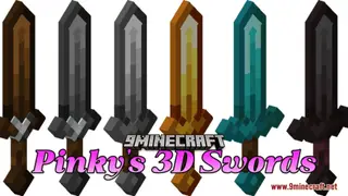 Pinky's 3D Swords Resource Pack (1.21.1, 1.20.1) – Texture Pack