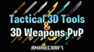 Tactical 3D Tools and 3D Weapons Pvp Texture Pack (26.x, 1.21) – Detailed 3D PvP Combat Tools