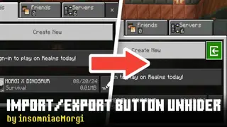 Import/Export Button Unhider Resource Pack (26.x, 1.21) – MCPE/Bedrock